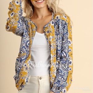 NEW Royal And Mustard Paisley Print…